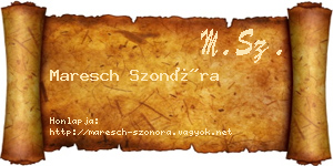Maresch Szonóra névjegykártya